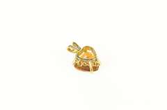 14K Yellow Gold Peach Mystic Topaz Heart Solitaire Pendant