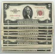 25 Nice Series of 1953 $2 Red Seal Notes