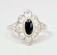 Ornate Onyx Ring in Sterling Silver