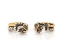 Chic Two-Tone David Yurman Small Cable Crossover Hoops