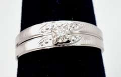 Gorgeous 14K White Gold Wedding Set