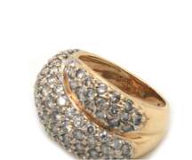 Masterpiece Diamond Dome Wedding Band in Yellow Gold