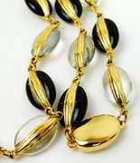 Stunning Swarovski Black & Clear Crystal Necklace