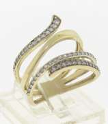 Hand Made Yellow Gold Diamond Wrap Ring