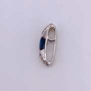 14kt Gold, Blue Sapphire, & Diamond Pendant