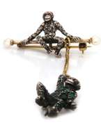 Very Cute Gemstone Monkey Brooch