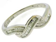 Cute Baguette Diamond White Gold Ring