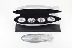 2009 Fiji $2 Famous Airships 1 Oz Silver Pf 4 Coin Set - Display & COA