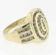 Charming Yellow Gold Diamond Signet Style Ring
