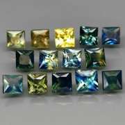 Unheated! 5.02ct princess cut Australian Sapphire set