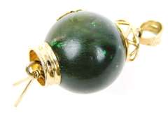 Vintage Chinese Lantern Agate & Sterling Vermeil Pendant