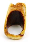 Big Vintage Carved Bone Statement Ring, Size 6
