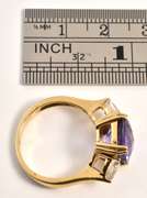 Modern Amethyst & White Sapphire Ring