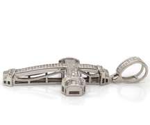 Handsome 10kt White Gold Diamond Cross Pendant