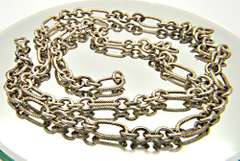 STERLING SILVER OVAL CABLE DESIGN CHAIN LINK NECKLACE.