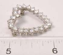 Stunning Diamond Heart Pendant/Pin Set in 14k White Gold.