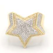 Dramatic Yellow Gold Star Shaped Diamond Ring