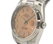 Rolex Oyster Date mid Size 34mm Pink Dial Watch