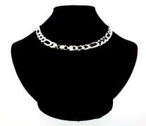 Sleek Sterling Silver Figaro Chain Necklace