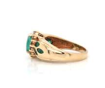 Fantastic Marquise Emerald and Diamond Yellow Gold Cocktail Ring