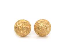 Powerful 18kt Round Textured Button Earrings