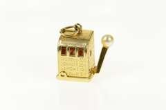14K Yellow Gold Articulated Pearl Slot Machine Vegas Charm/Pendant