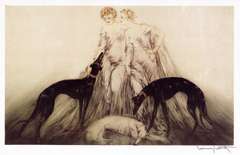 Louis Icart Femme & Chien