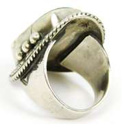 Superb Vintage N.A. Indian Turquoise Sterling Ring, Size 10