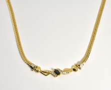 Stunning 18K Sapphire & Diamond Necklace