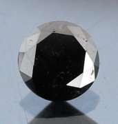 Very fine .83ct smooth cut Black Diamond solitaire
