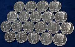 Roll Of 20 1964 Proof Kennedy Half Dollars Accented Hair. Milk Spots/Hairlines.