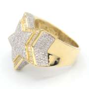 Dramatic Yellow Gold Star Shaped Diamond Ring