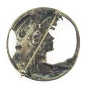 Sterling Silver Art Nouveau Cast Brooch Pin