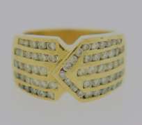 Handsome Yellow Gold Diamond Chevron Band