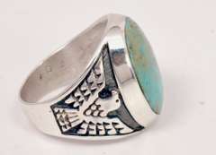 Magical Native American Large Turqoise in sterling silver ring