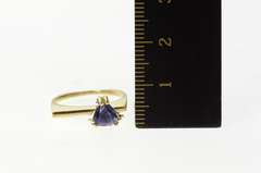 14K Yellow Gold Trillion Iolite Squared Stackable Statement Ring