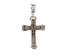 Handsome 10kt White Gold Diamond Cross Pendant