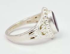 Lush Marquise Cut Garnet in Sterling Silver Ring