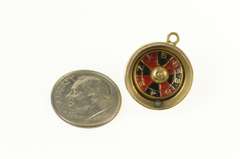 14K Yellow Gold Enamel Spinner Roulette Wheel Gambler Charm/Pendant