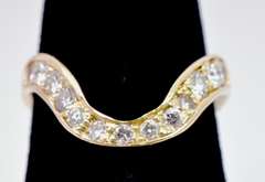 Wave Like Diamond Band in 14KT