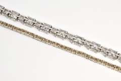 Two Sterling Tennis style Bracelets