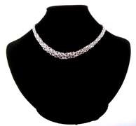 Intricate Italian Sterling Silver Byzantine Chain Necklace