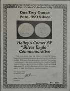 Halley's Comet Silver Eagle Commemorative 1otz .999