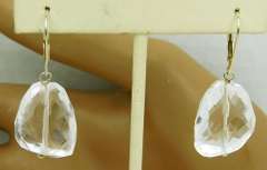Chunky Large Crystal Sterling Silver Earrings