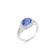 14KT White Gold 1.75ct Tanzanite and Diamond Ring