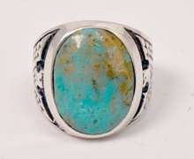 Magical Native American Large Turqoise in sterling silver ring