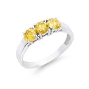 14KT White Gold 1.26ctw Yellow Diamond Ring