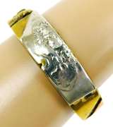 Signed Brutalist Sterling, Copper, Brass Cuff Bracelet