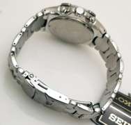 Seiko Men's SNA279 Alarm Chronograph Two Tone Stainless Steel black Dial