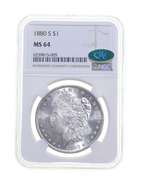 MS64 1880-S Morgan Silver Dollar - CAC - Graded NGC